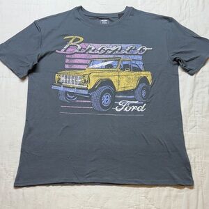 NWT Ford Bronco Classic Yellow Truck Graphic T-Shirt Charcoal Gray Retro 90s Y2K